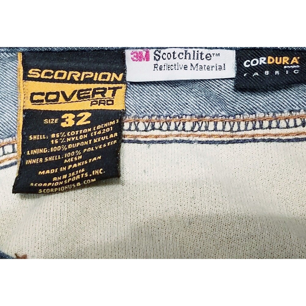 Scorpion Covert Pro Jeans Men Size 32 Lined Scotchlite Motorcyle Denim (32x31) - Picture 5 of 5